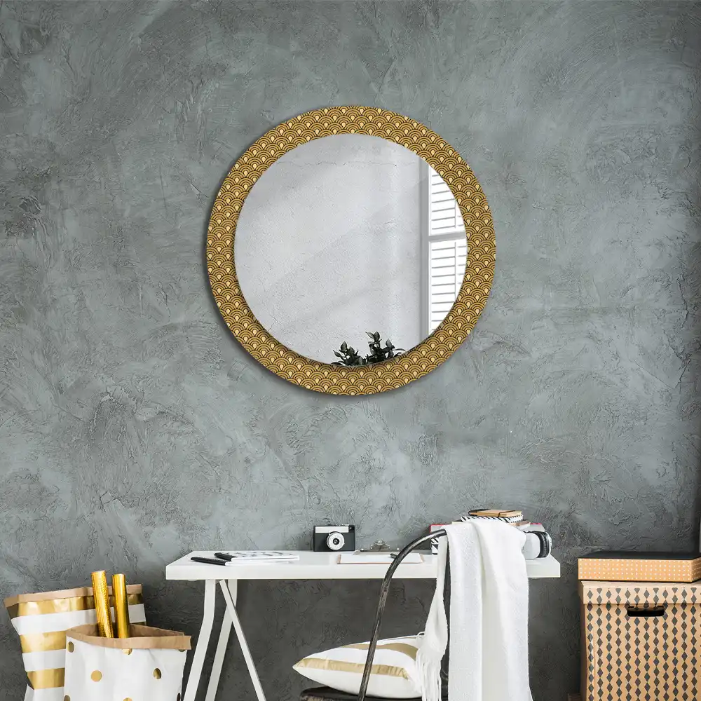 Miroir rond imprimé motif rétro