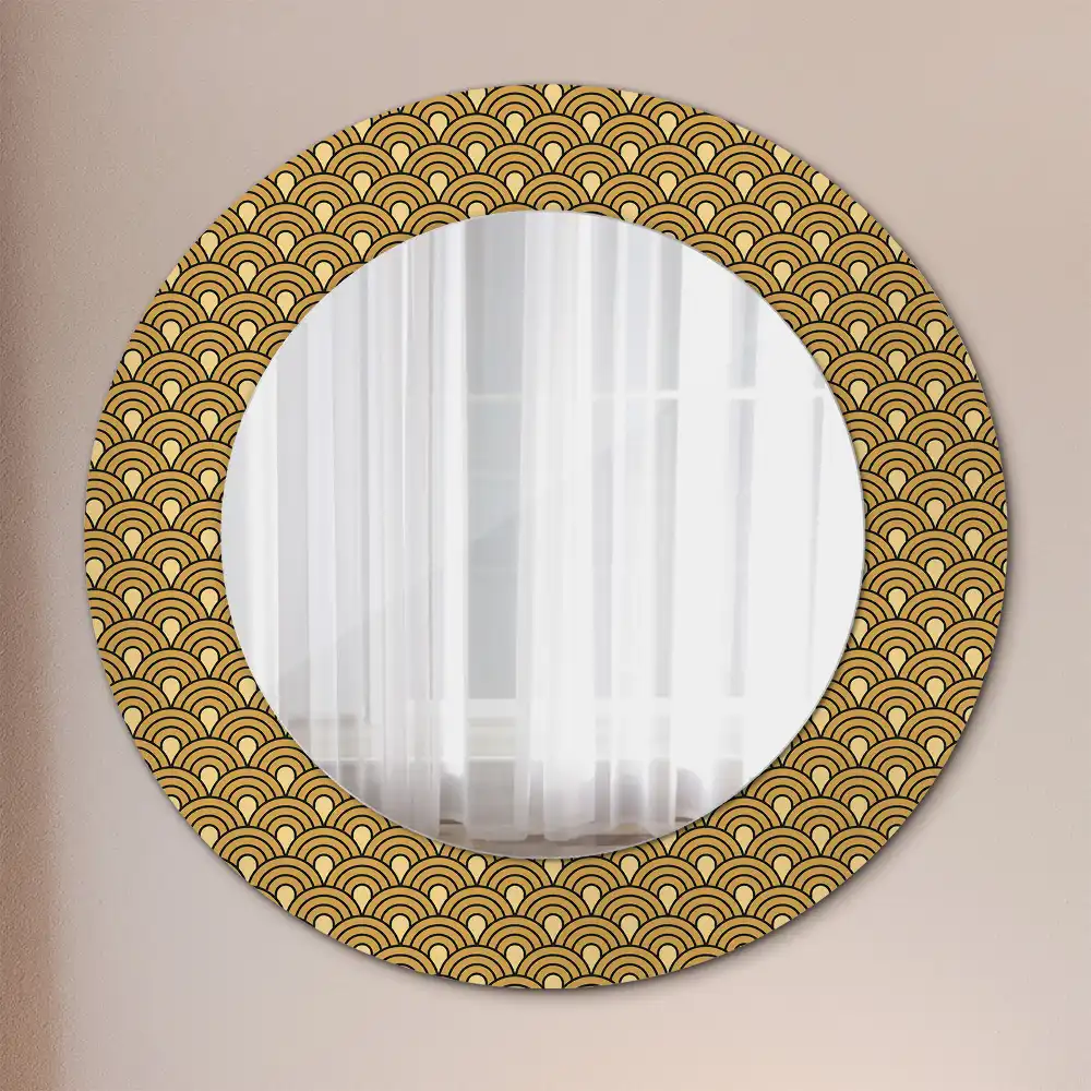Miroir rond imprimé motif rétro