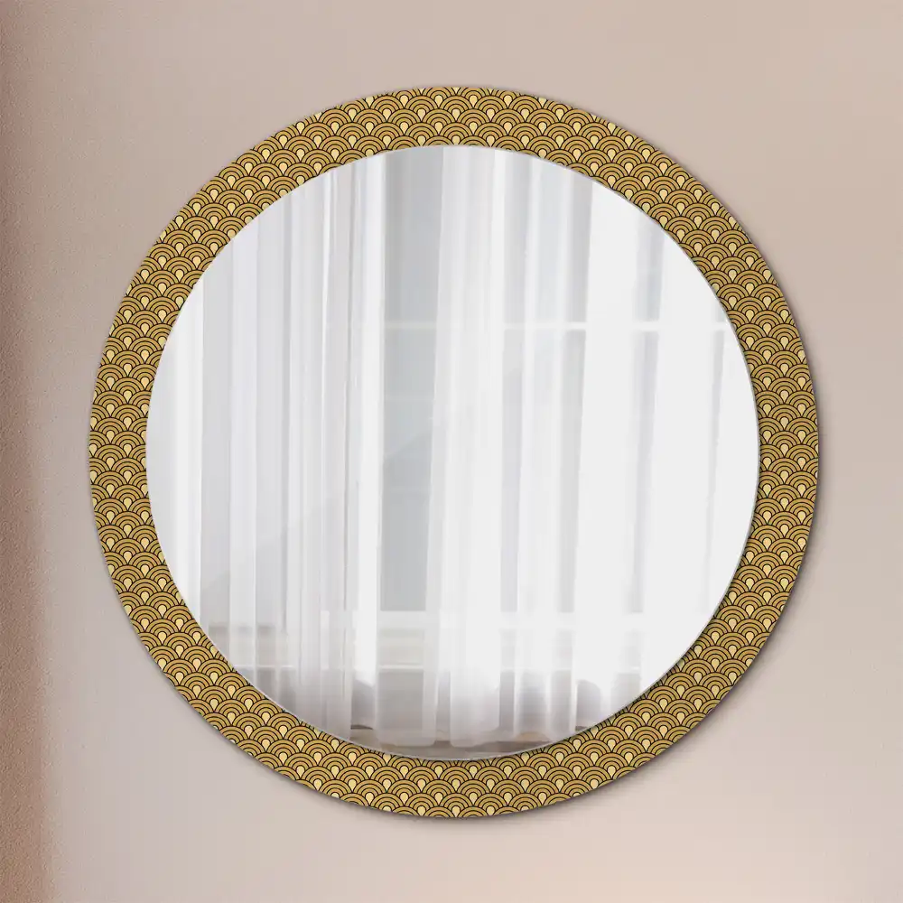 Miroir rond imprimé motif rétro