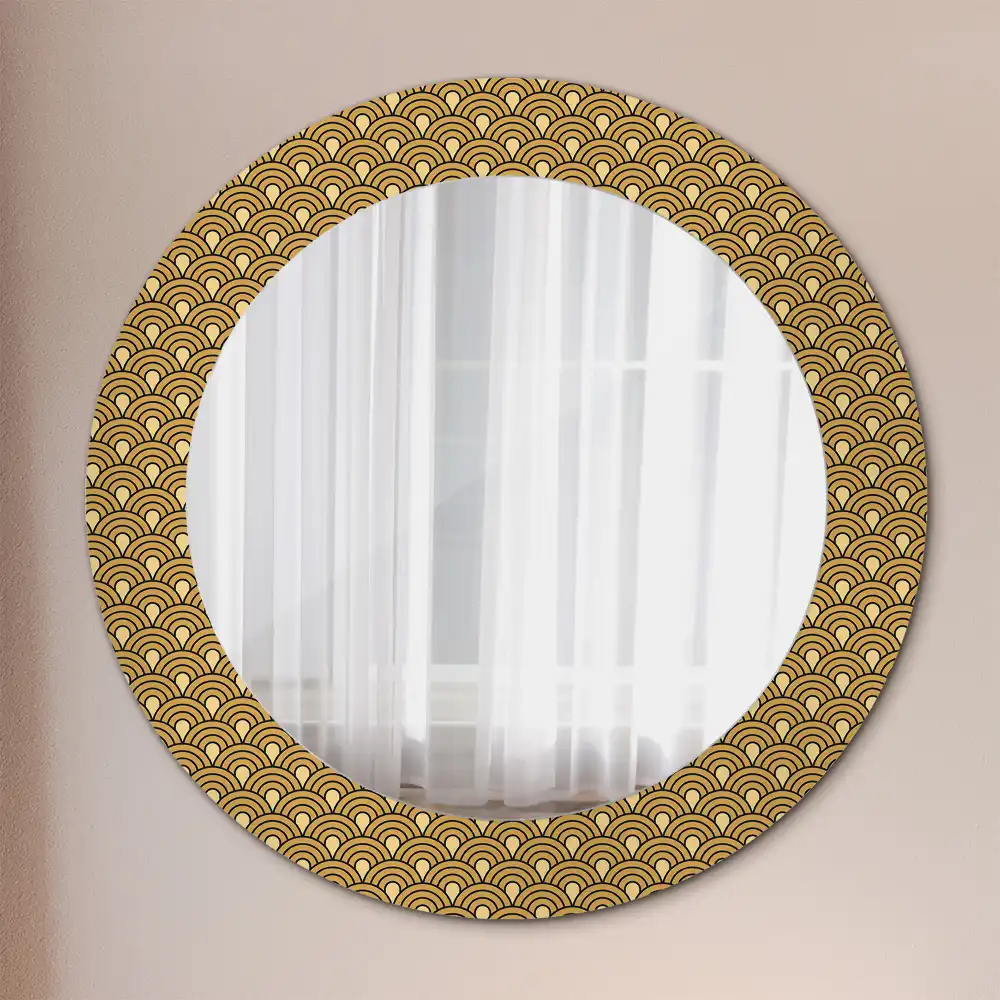 Miroir rond imprimé motif rétro