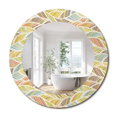 Miroir rond imprimé motif abstrait