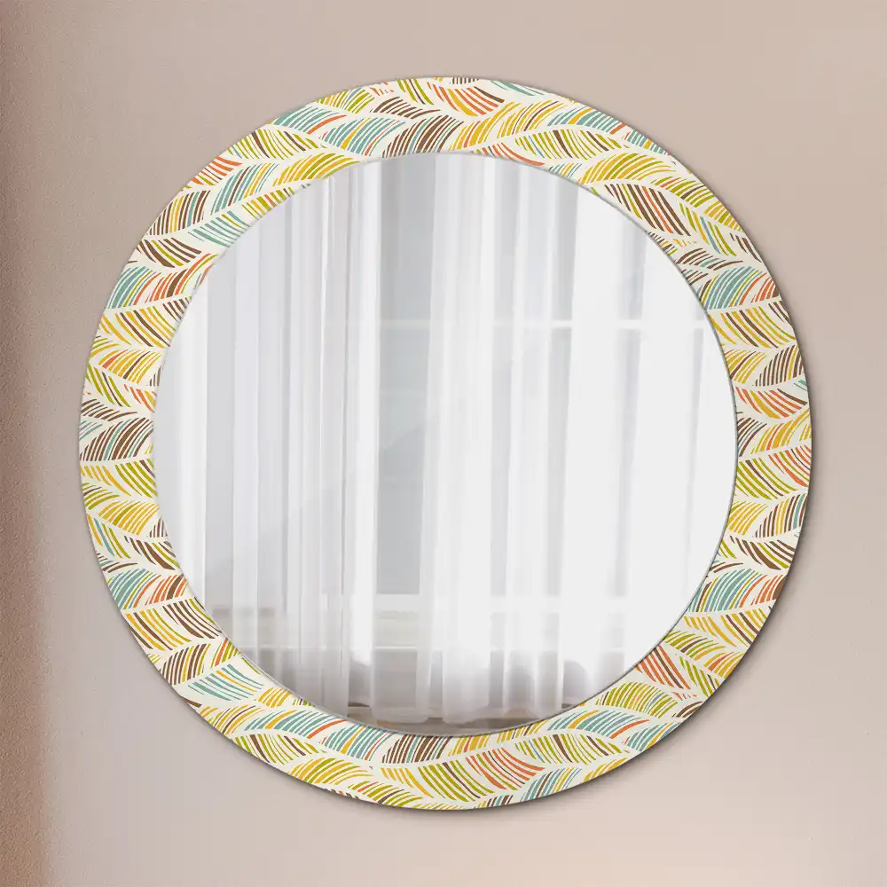 Miroir rond imprimé motif abstrait