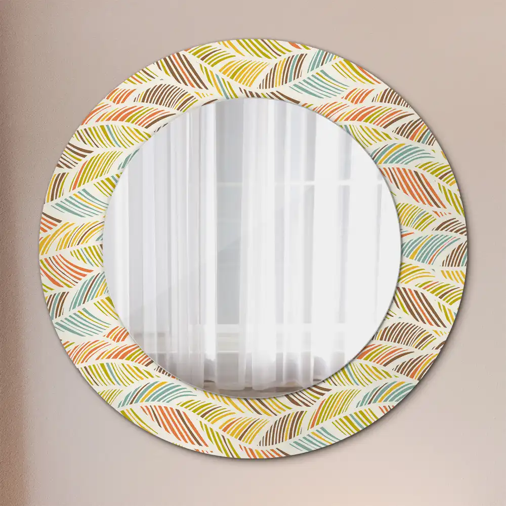 Miroir rond imprimé motif abstrait