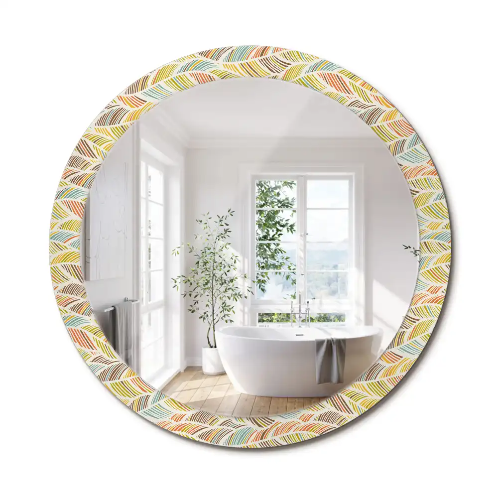 Miroir rond imprimé motif abstrait
