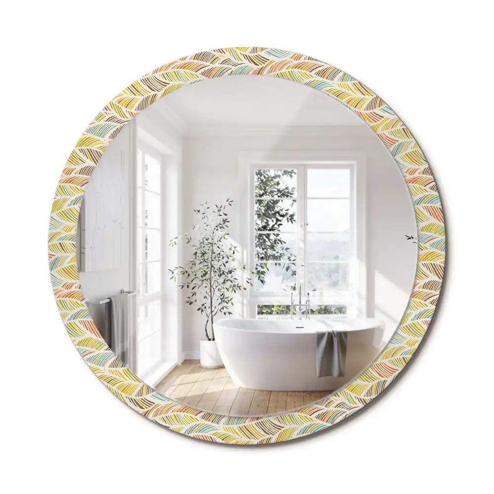 Miroir rond imprimé motif abstrait