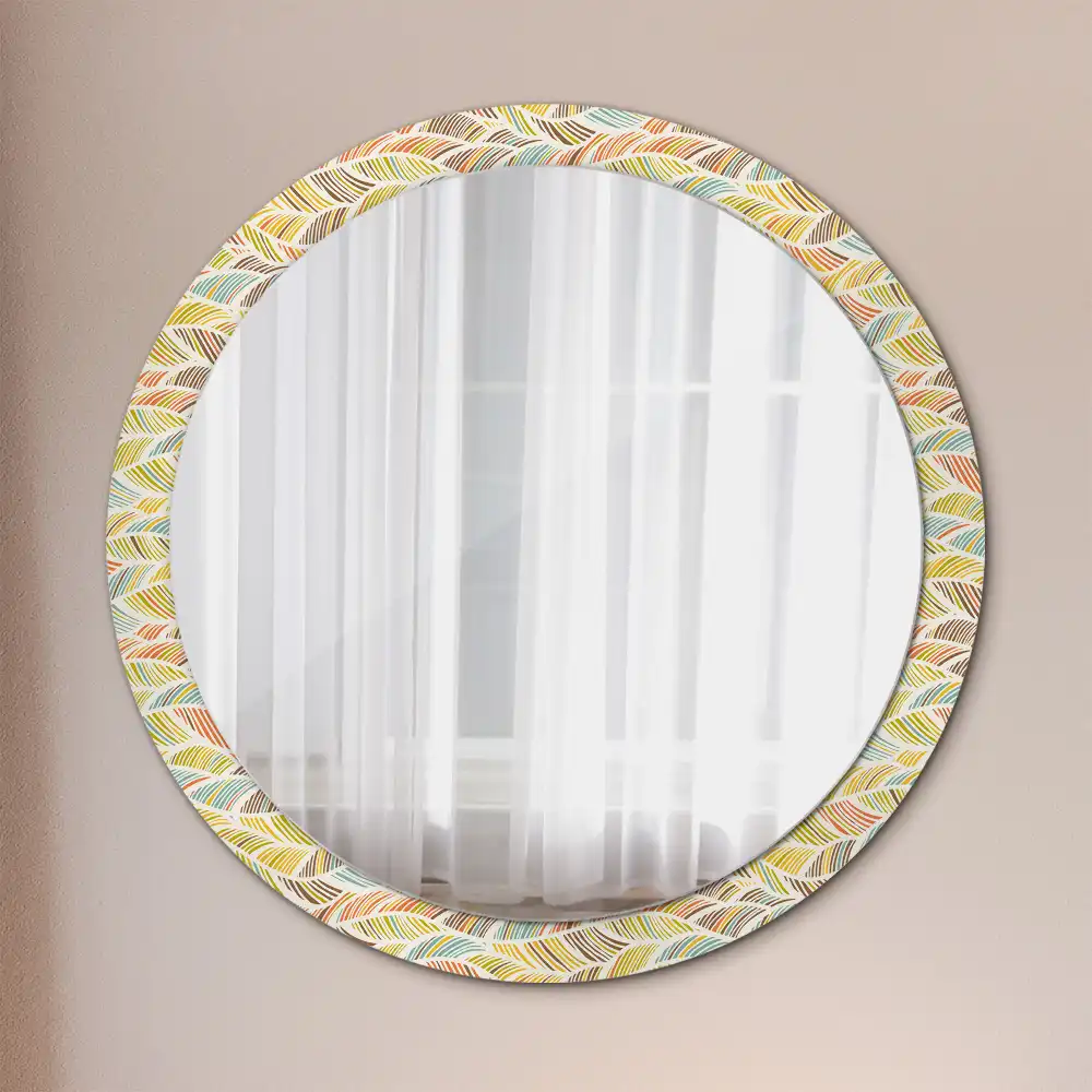 Miroir rond imprimé motif abstrait