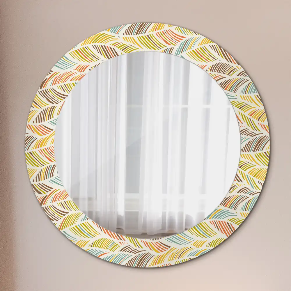 Miroir rond imprimé motif abstrait