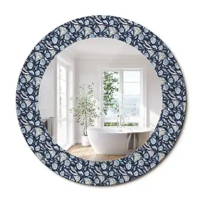 Miroir rond avec décoration motif boho