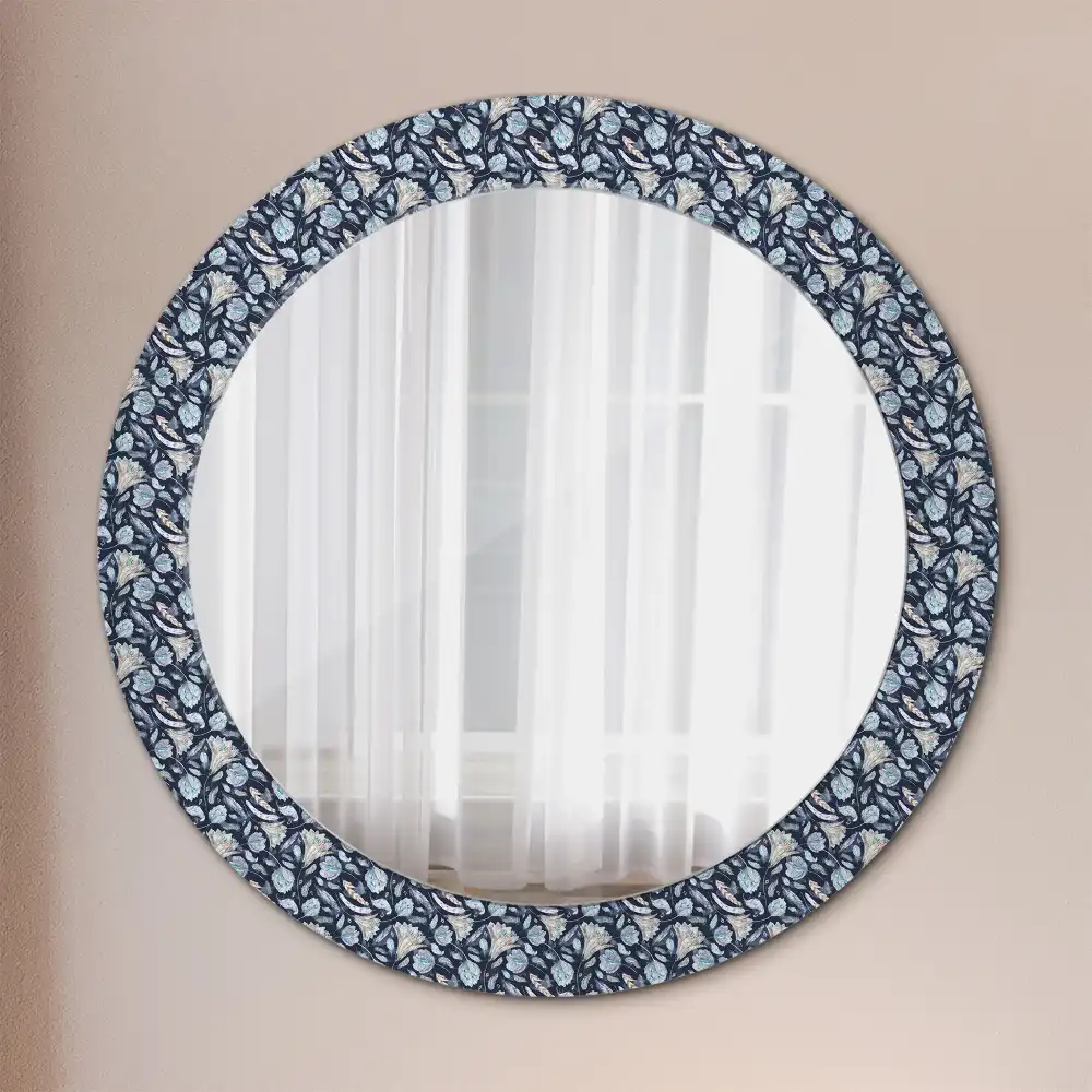 Miroir rond avec décoration motif boho