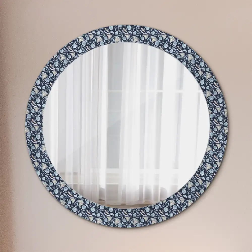 Miroir rond avec décoration motif boho