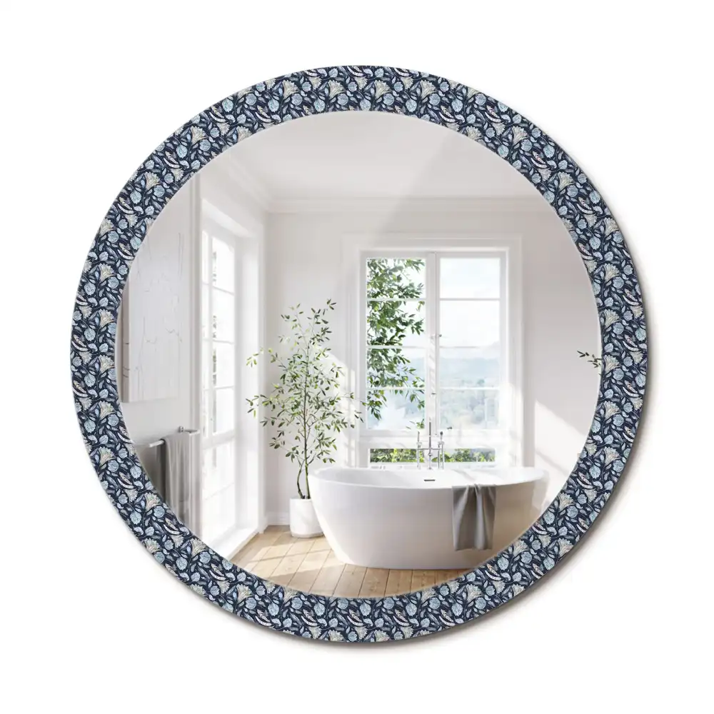 Miroir rond avec décoration motif boho