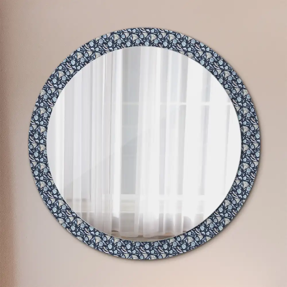 Miroir rond avec décoration motif boho