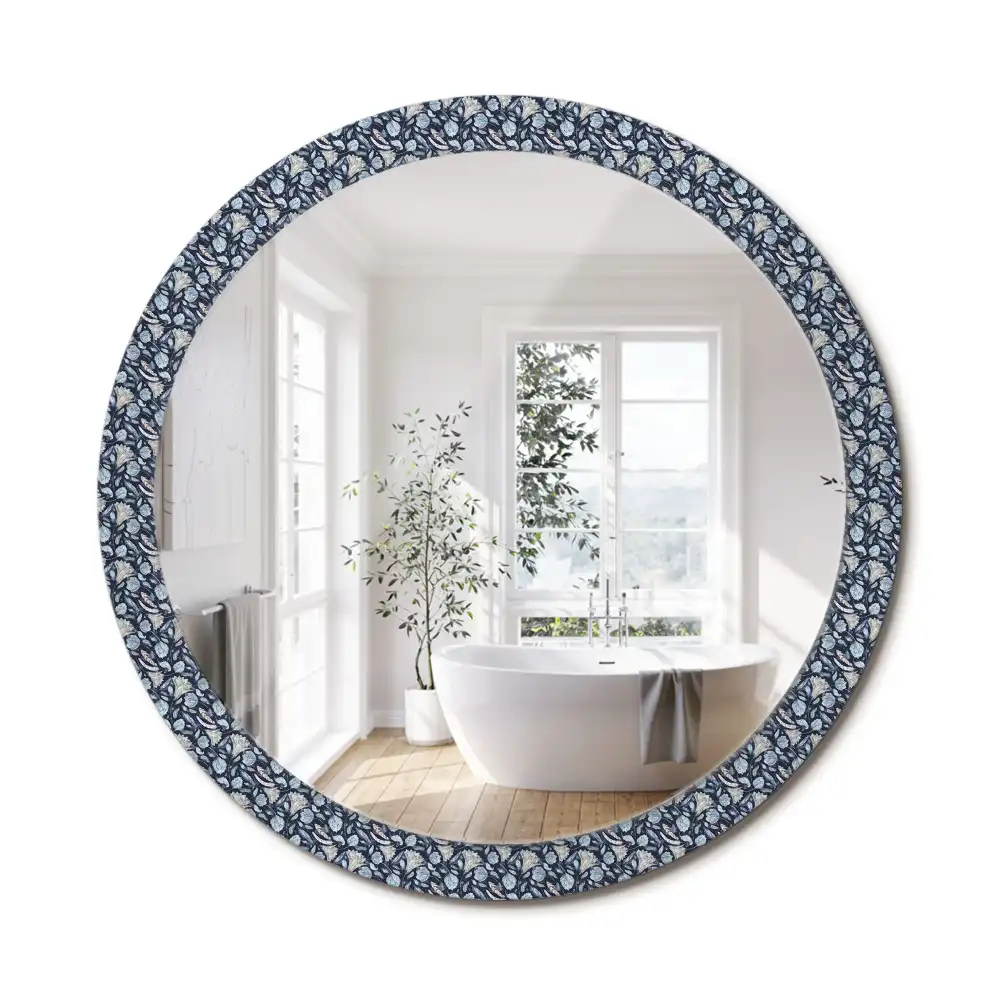 Miroir rond avec décoration motif boho