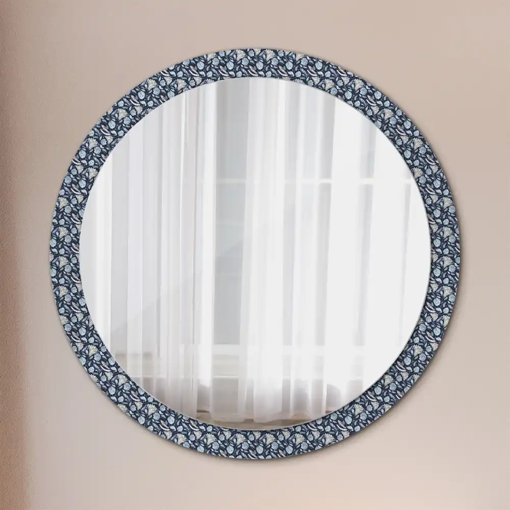Miroir rond avec décoration motif boho