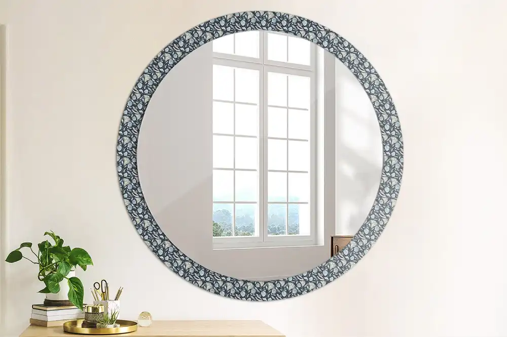 Miroir rond avec décoration motif boho