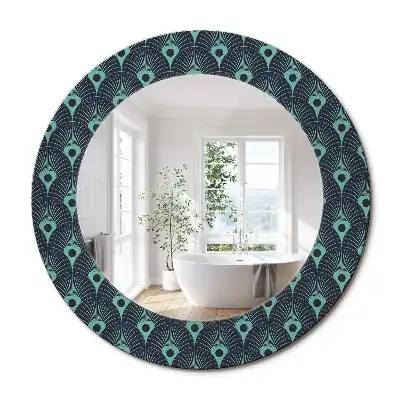 Miroir rond avec décoration motif floral