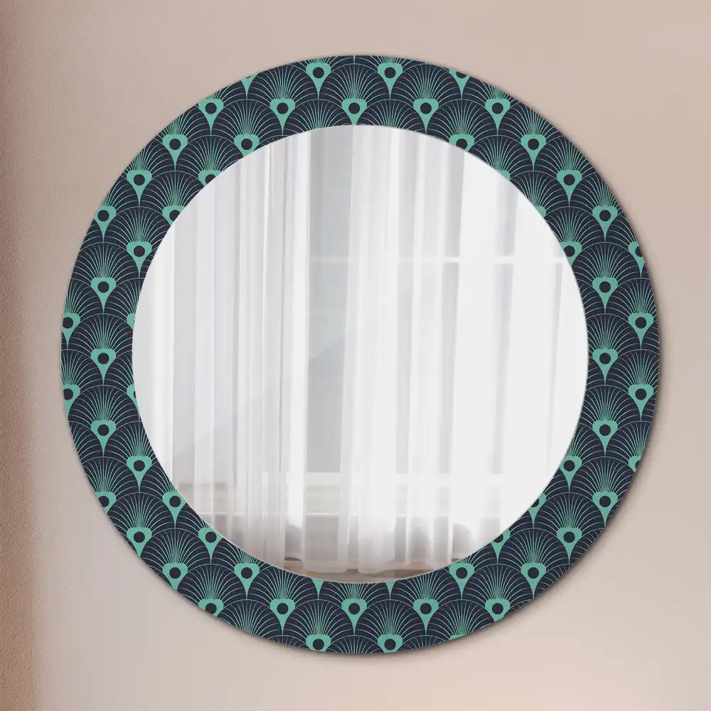 Miroir rond avec décoration motif floral