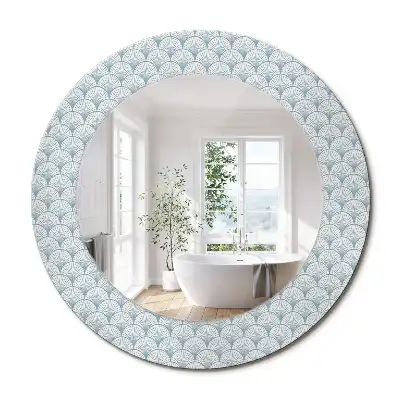 Miroir rond avec décoration motif rétro vintage