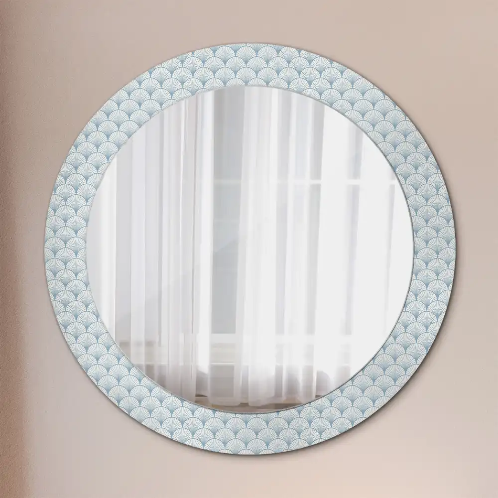 Miroir rond avec décoration motif rétro vintage