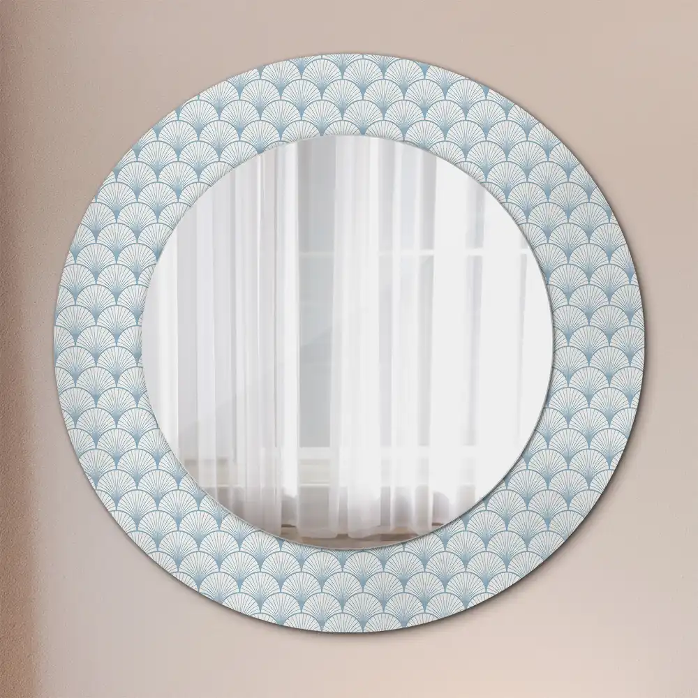 Miroir rond avec décoration motif rétro vintage
