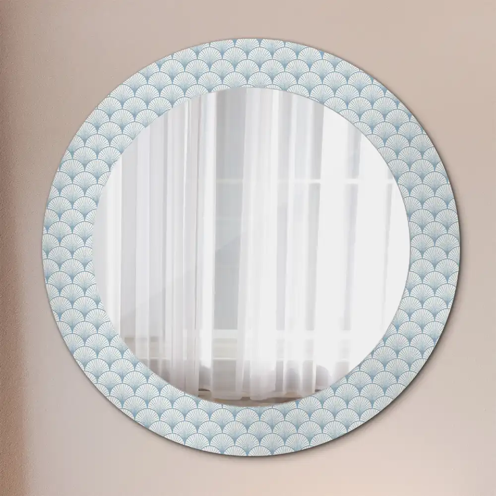 Miroir rond avec décoration motif rétro vintage