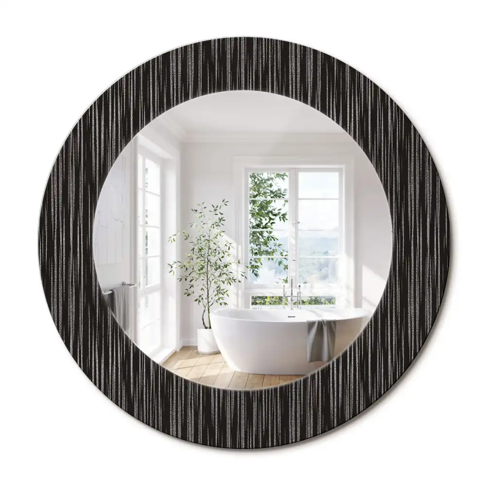 Miroir rond cadre avec impression motif abstrait