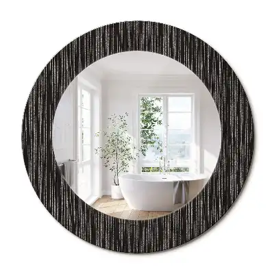 Miroir rond cadre avec impression motif abstrait
