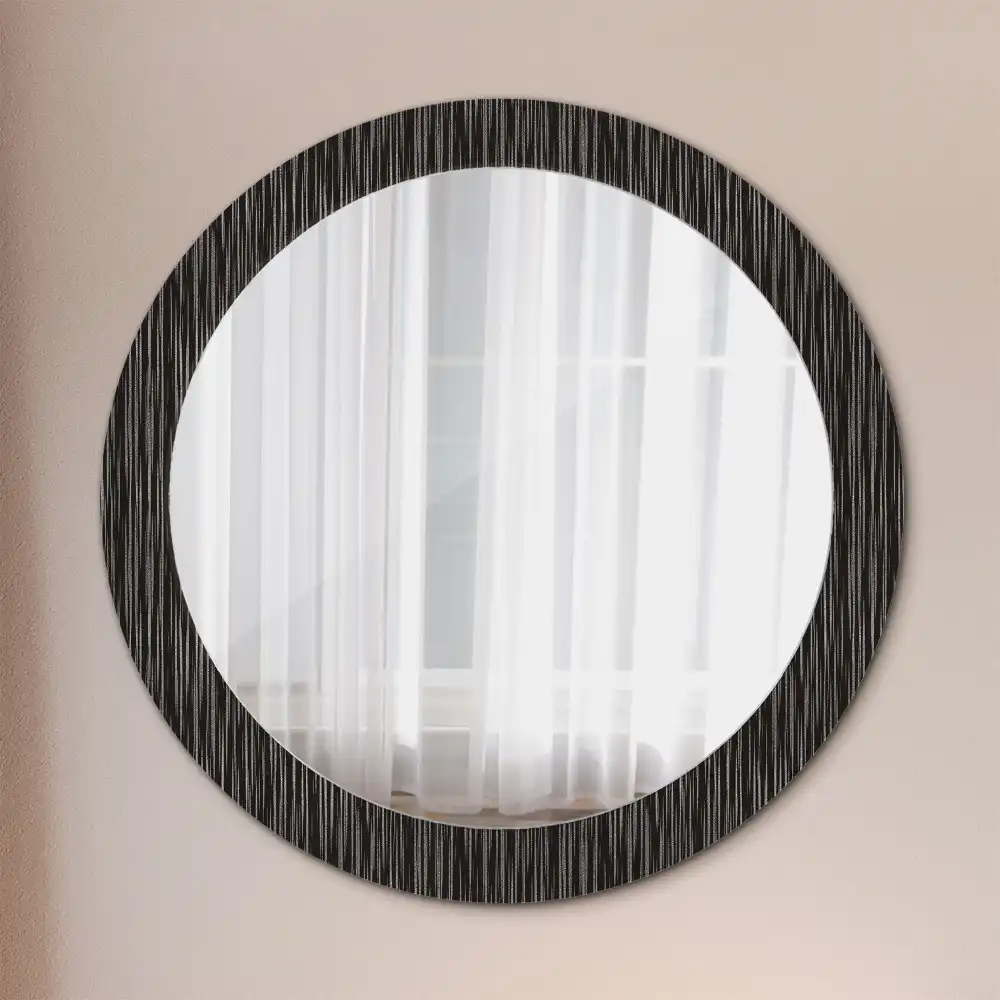 Miroir rond cadre avec impression motif abstrait