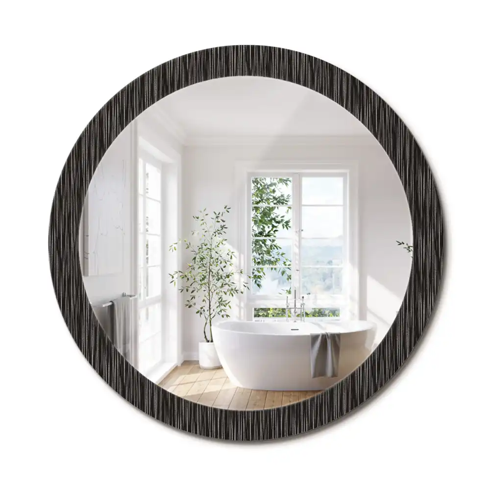 Miroir rond cadre avec impression motif abstrait