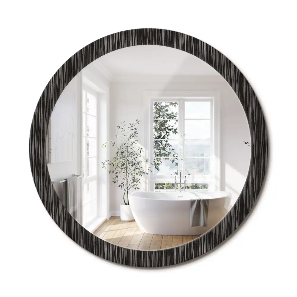 Miroir rond cadre avec impression motif abstrait