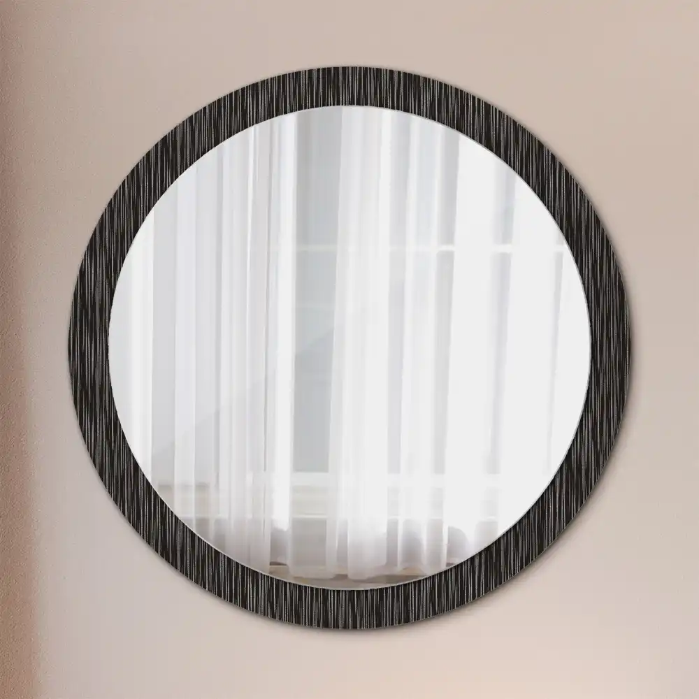 Miroir rond cadre avec impression motif abstrait