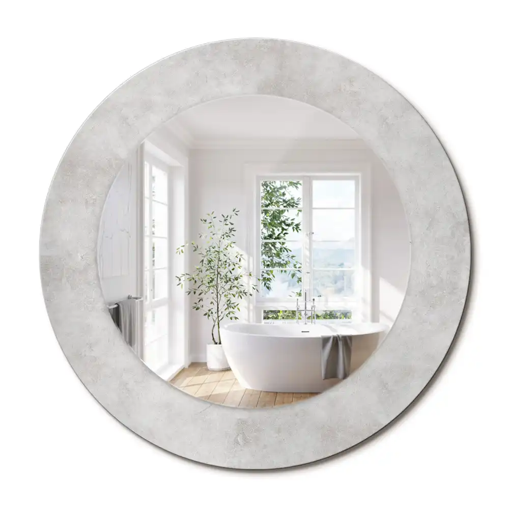 Miroir rond imprimé texture de béton