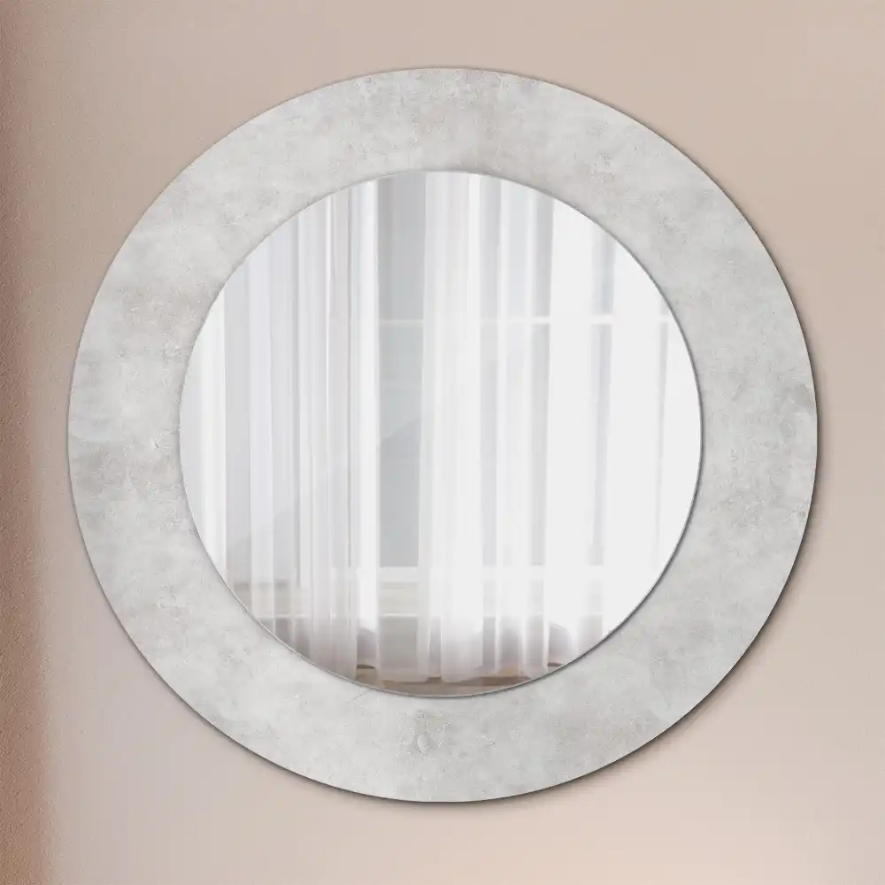 Miroir rond imprimé texture de béton
