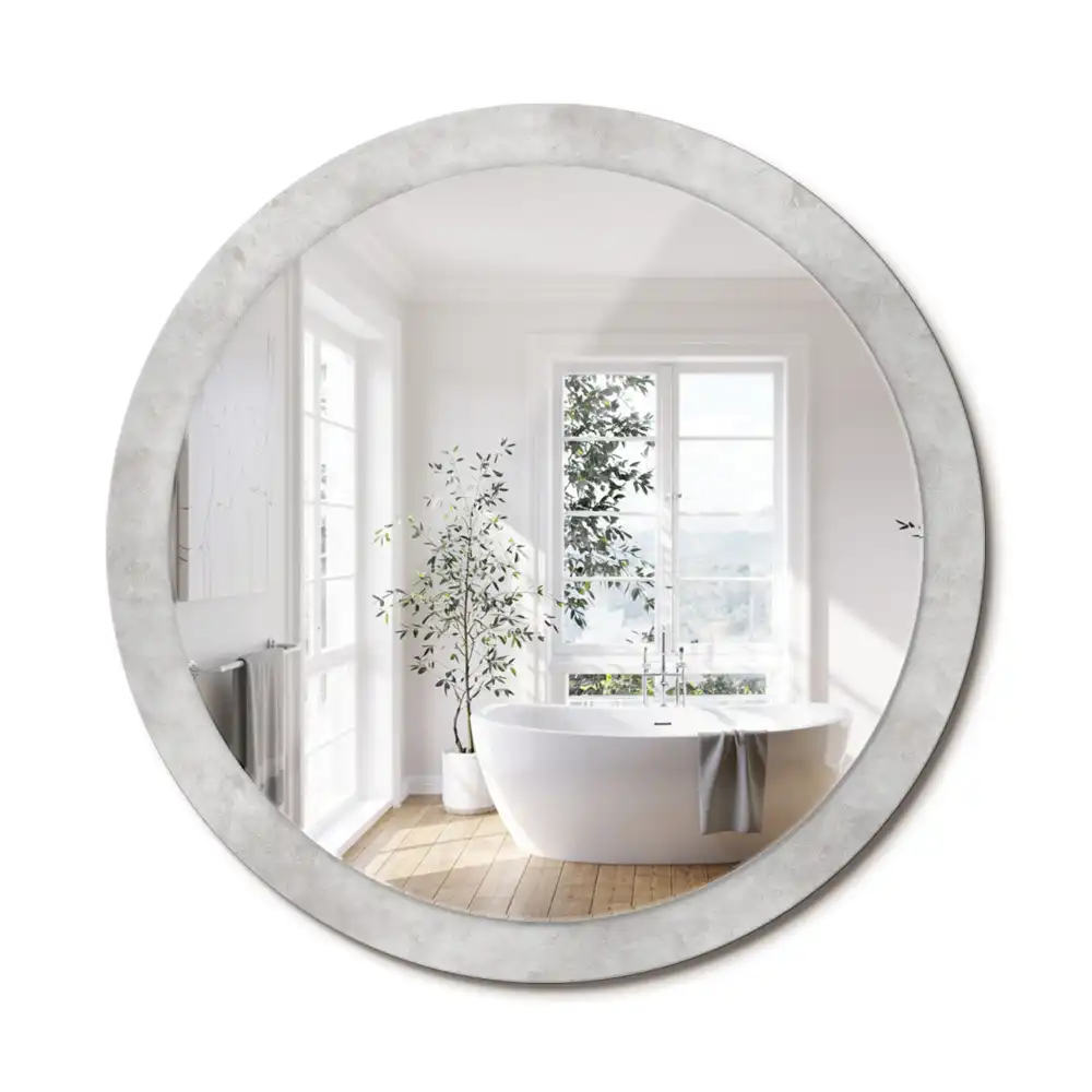 Miroir rond imprimé texture de béton