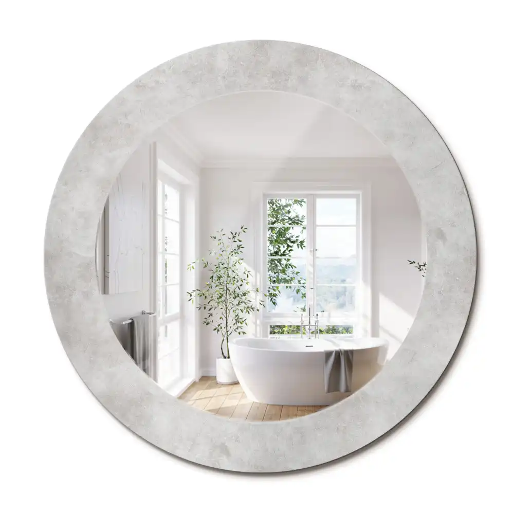 Miroir rond imprimé texture de béton