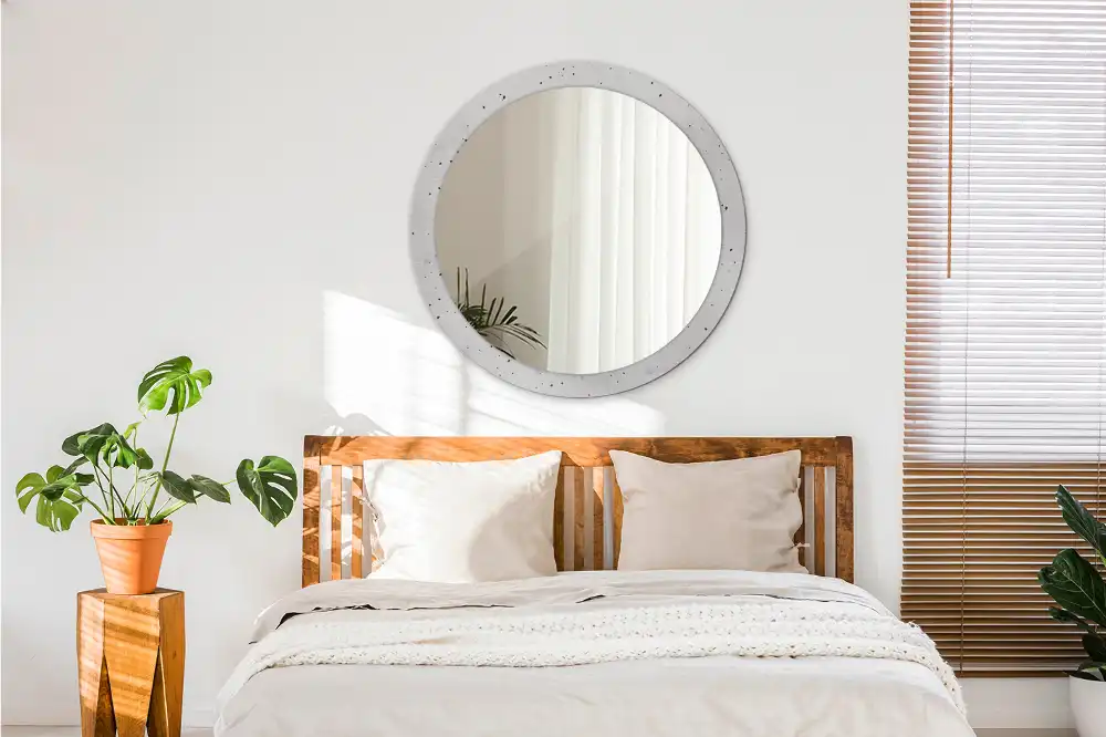 Miroir rond imprimé texture de béton