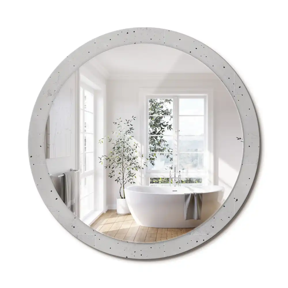 Miroir rond imprimé texture de béton