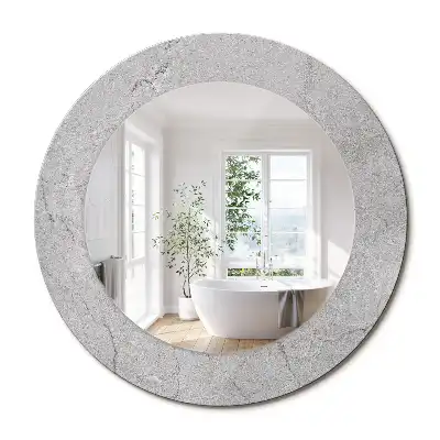 Miroir rond avec décoration ciment gris