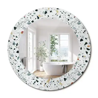 Miroir rond avec décoration pierre naturelle