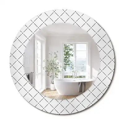 Miroir rond imprimé lignes transversales