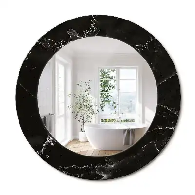 Miroir rond avec décoration pierre de marbre