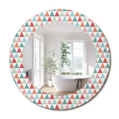 Miroir rond avec décoration motif géométrique