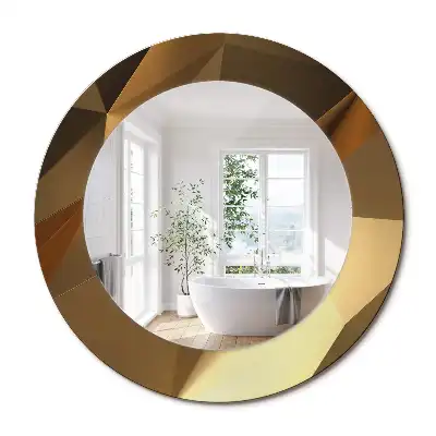 Miroir rond cadre imprimé motif géométrique
