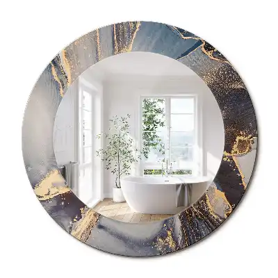 Miroir rond cadre imprimé peintures abstraites