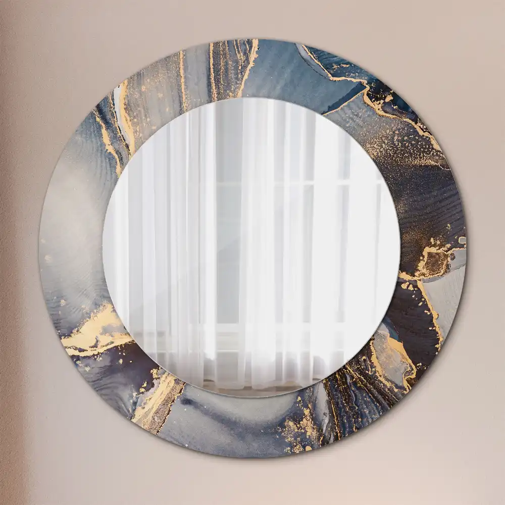 Miroir rond cadre imprimé peintures abstraites