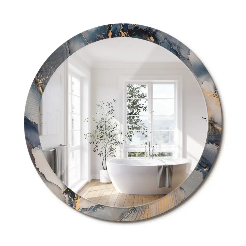 Miroir rond cadre imprimé peintures abstraites