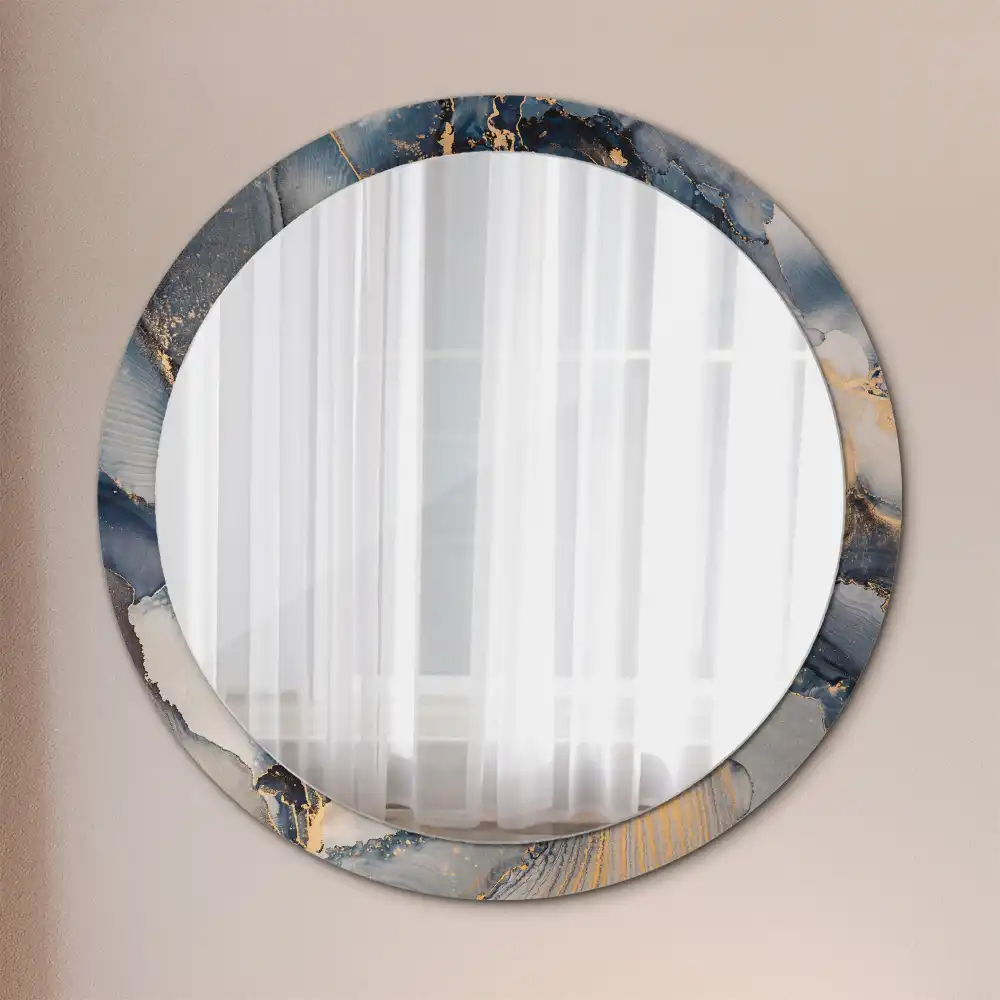 Miroir rond cadre imprimé peintures abstraites