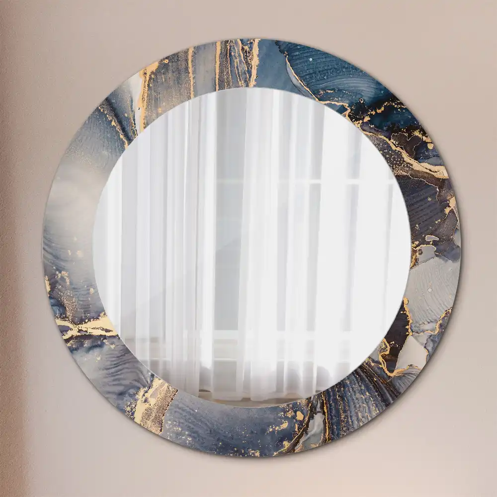 Miroir rond cadre imprimé peintures abstraites