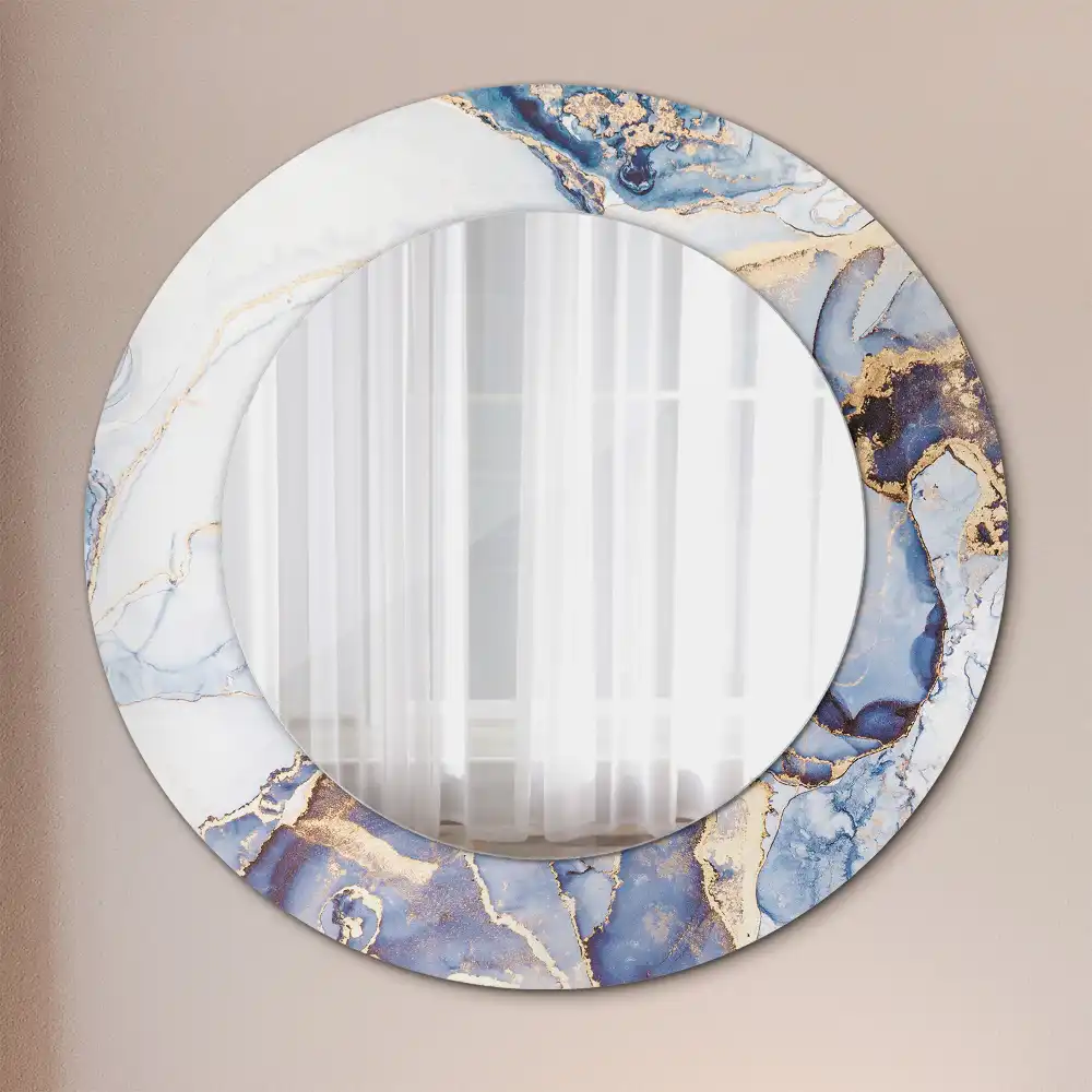 Miroir rond avec décoration art abstrait