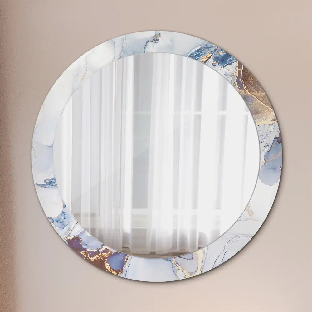 Miroir rond avec décoration art abstrait
